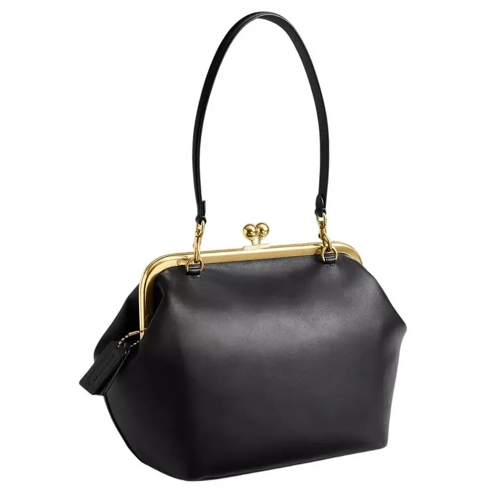 COACH Large Oversized Kisslock Frame Shoulder Clutch Bag - New